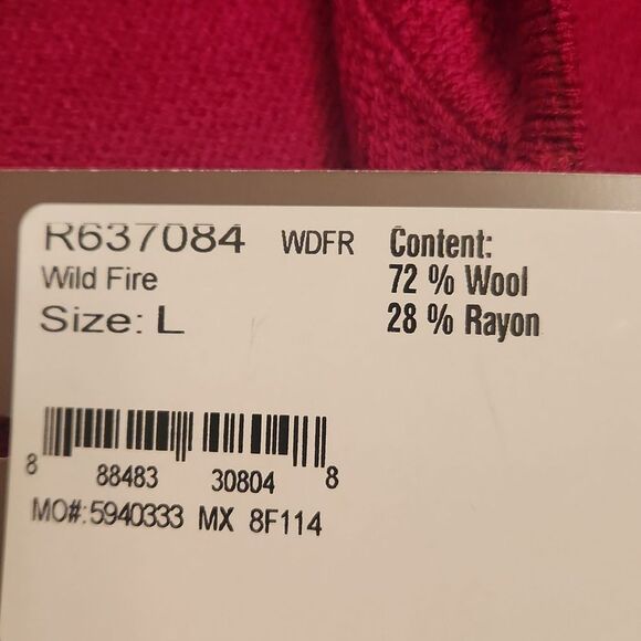 St. John Sport Full-Zip Wool Hoodie In "Wild Fire" Red Size L NWT - Picture 5 of 14